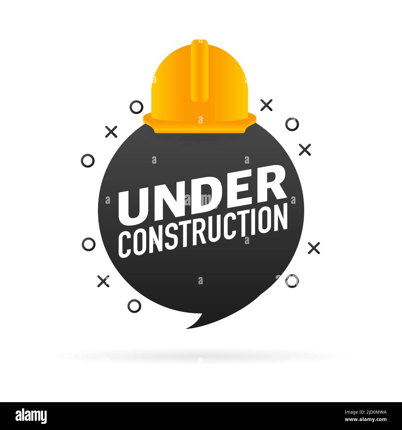 Flat illustration under construction for site design. Vector banner. Web banner Stock Vector