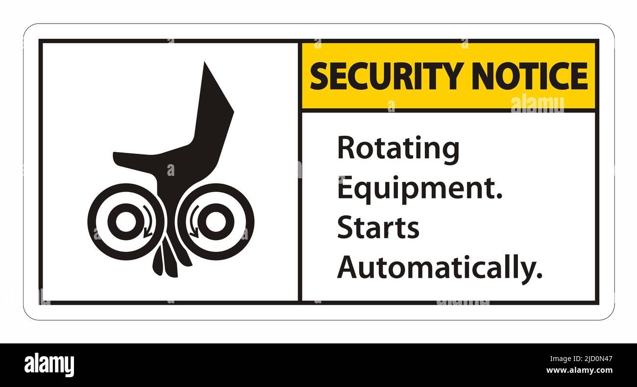 Rotating Equipment.Starts Automatically Symbol Sign Isolate on White ...