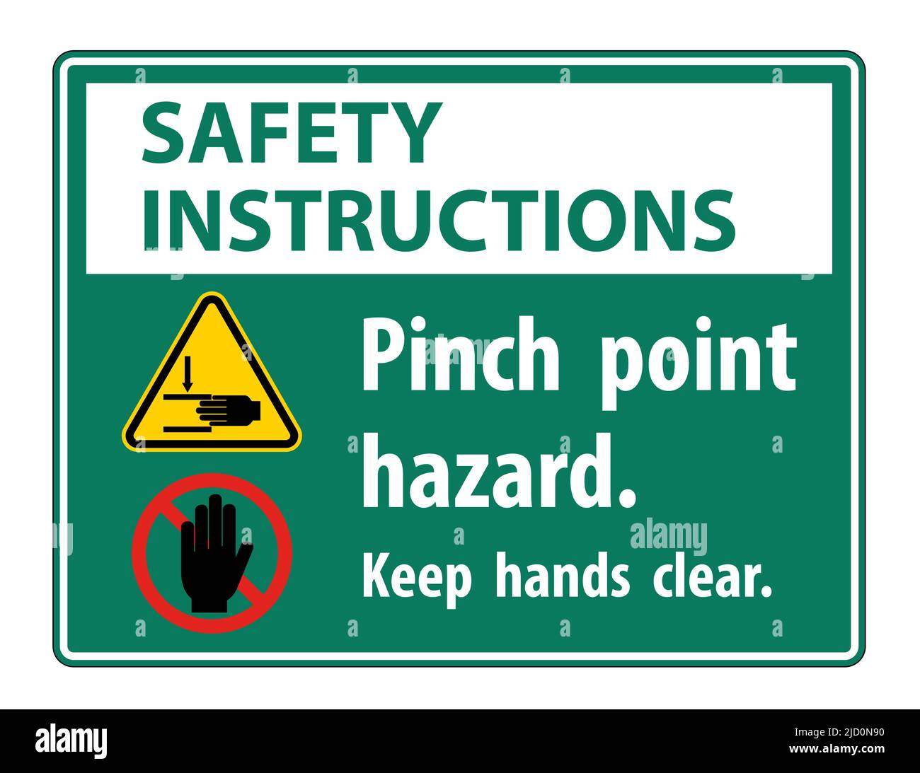 Safety Instructions Pinch Point Hazard,Keep Hands Clear Symbol Sign