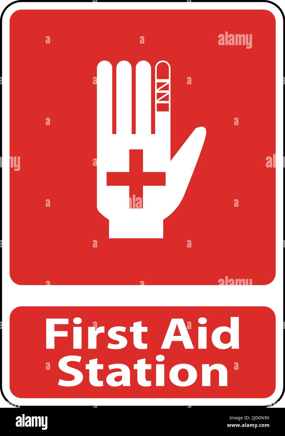 First Aid Station Sign on white background Stock Vector