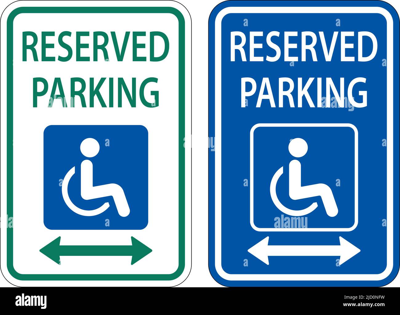 Accessible Reserved Parking Sign ,Double Arrow Stock Vector