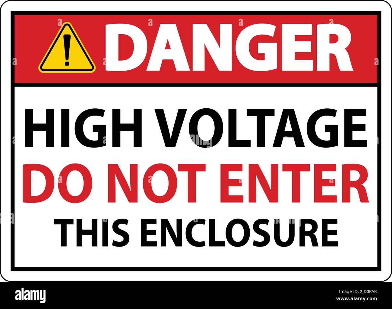 Danger High Voltage Do Not Enter Enclosure Sign Stock Vector