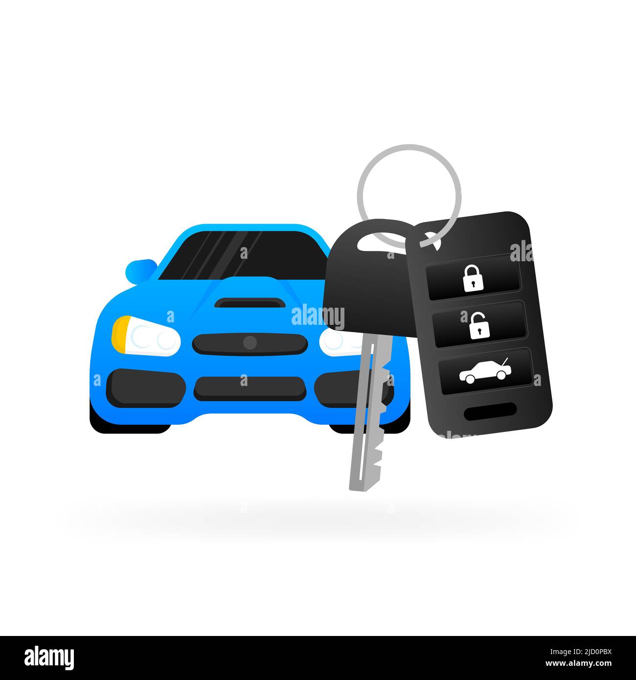Auto key, great design for any purposes. Blue background. White background. Vector icon Stock Vector