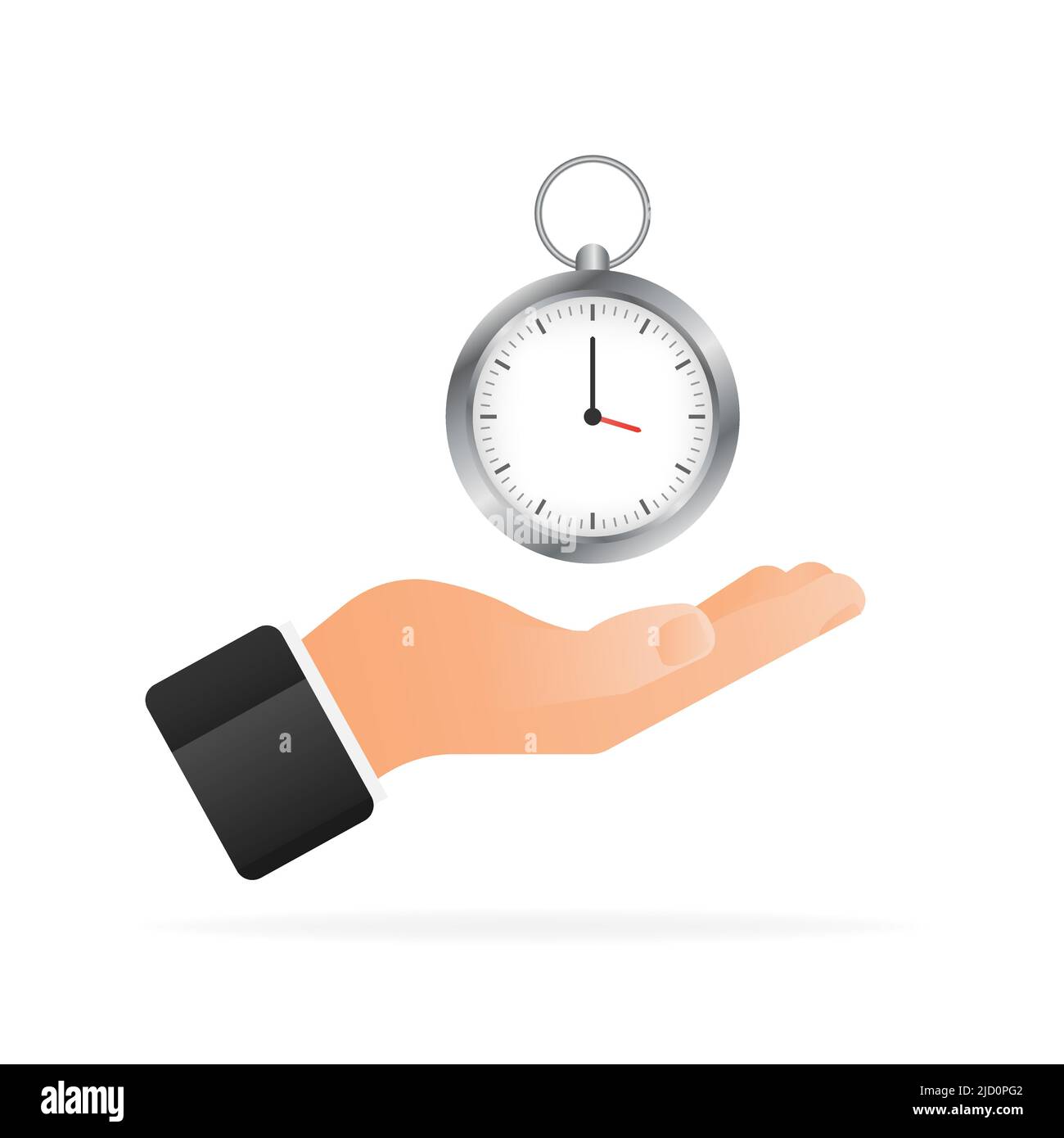 Flat style illustration with timer in hand for concept design. Vector illustration design Stock Vector