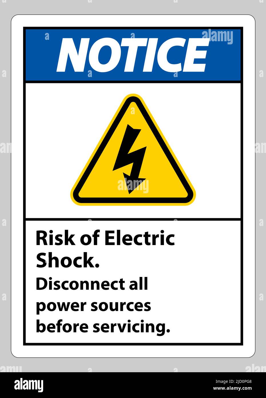 Notice Risk of electric shock Symbol Sign Isolate on White Background