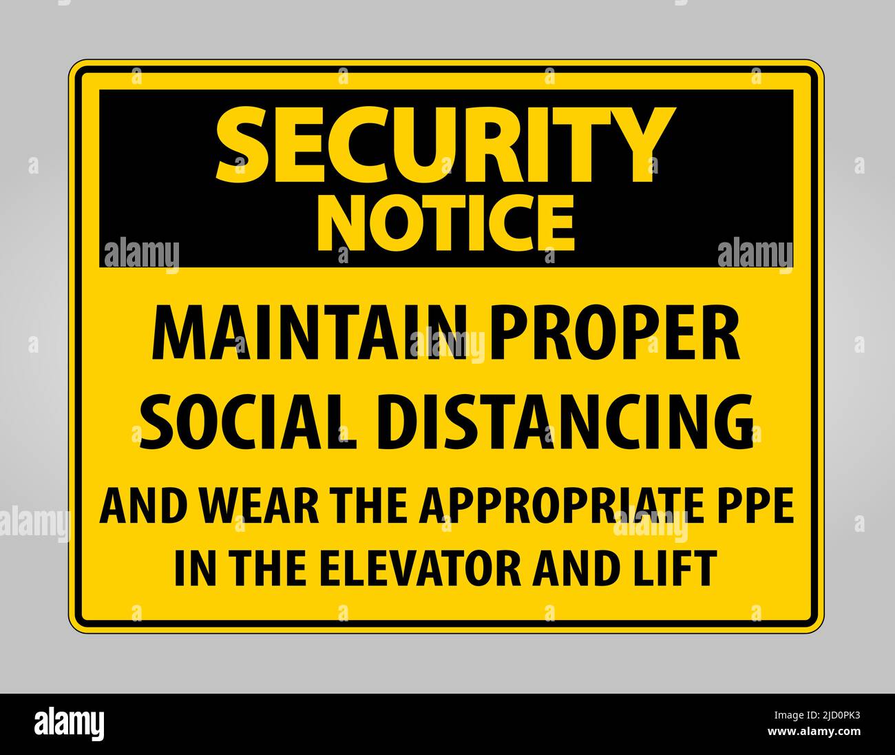 Security Notice Maintain Proper Social Distancing Sign Isolate On White Background,Vector Illustration EPS.10 Stock Vector