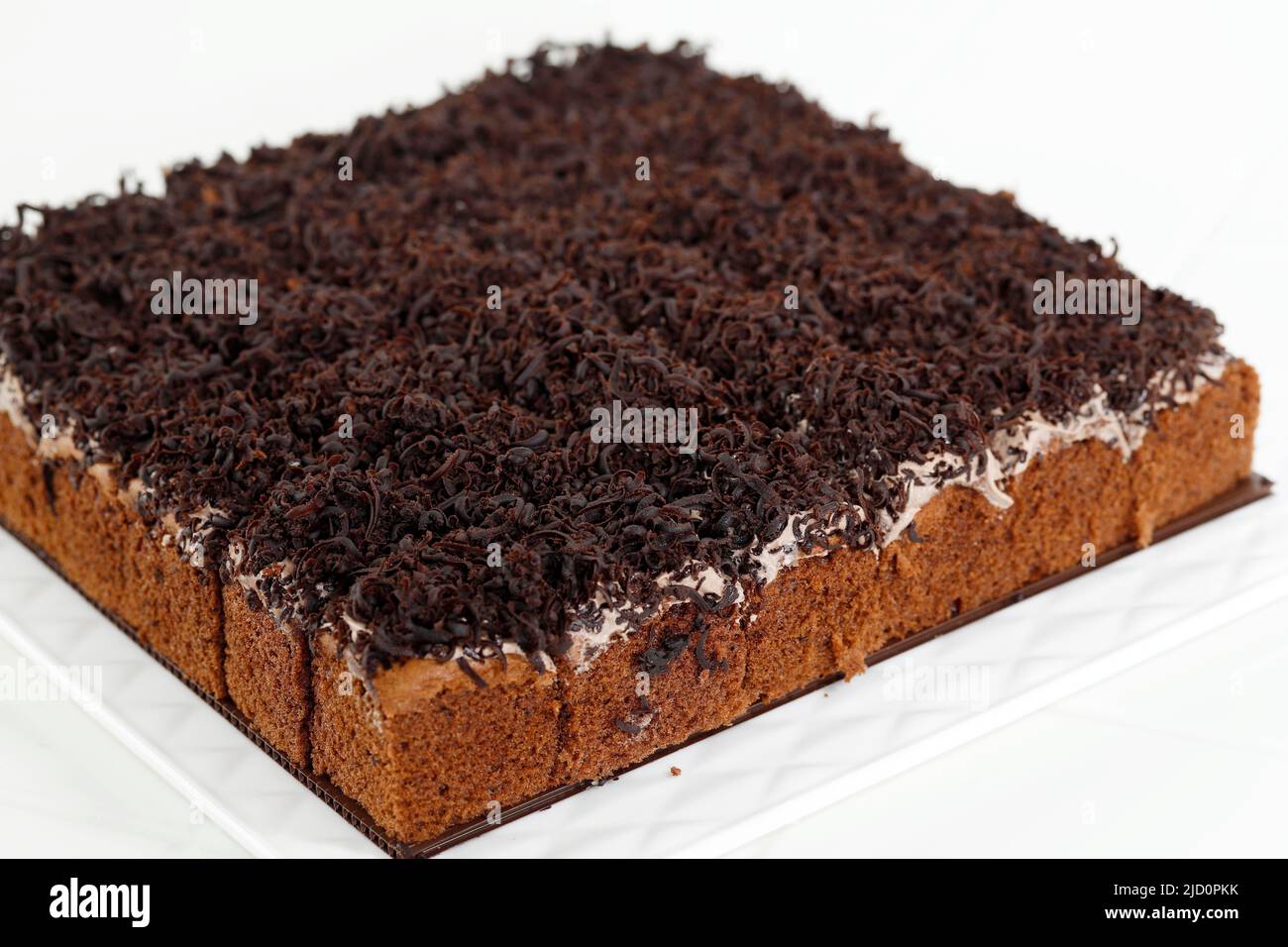 Small Square Sponge Cakes Cake Potong with Chocolate Shredded Dark