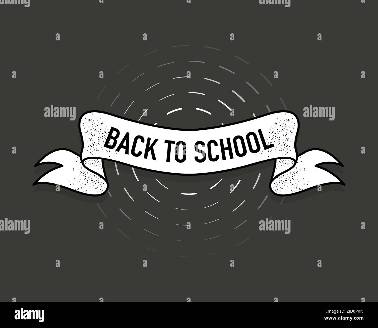 School Ribbon Background Hand drawn ribbon back to school on white background. Business concept ...