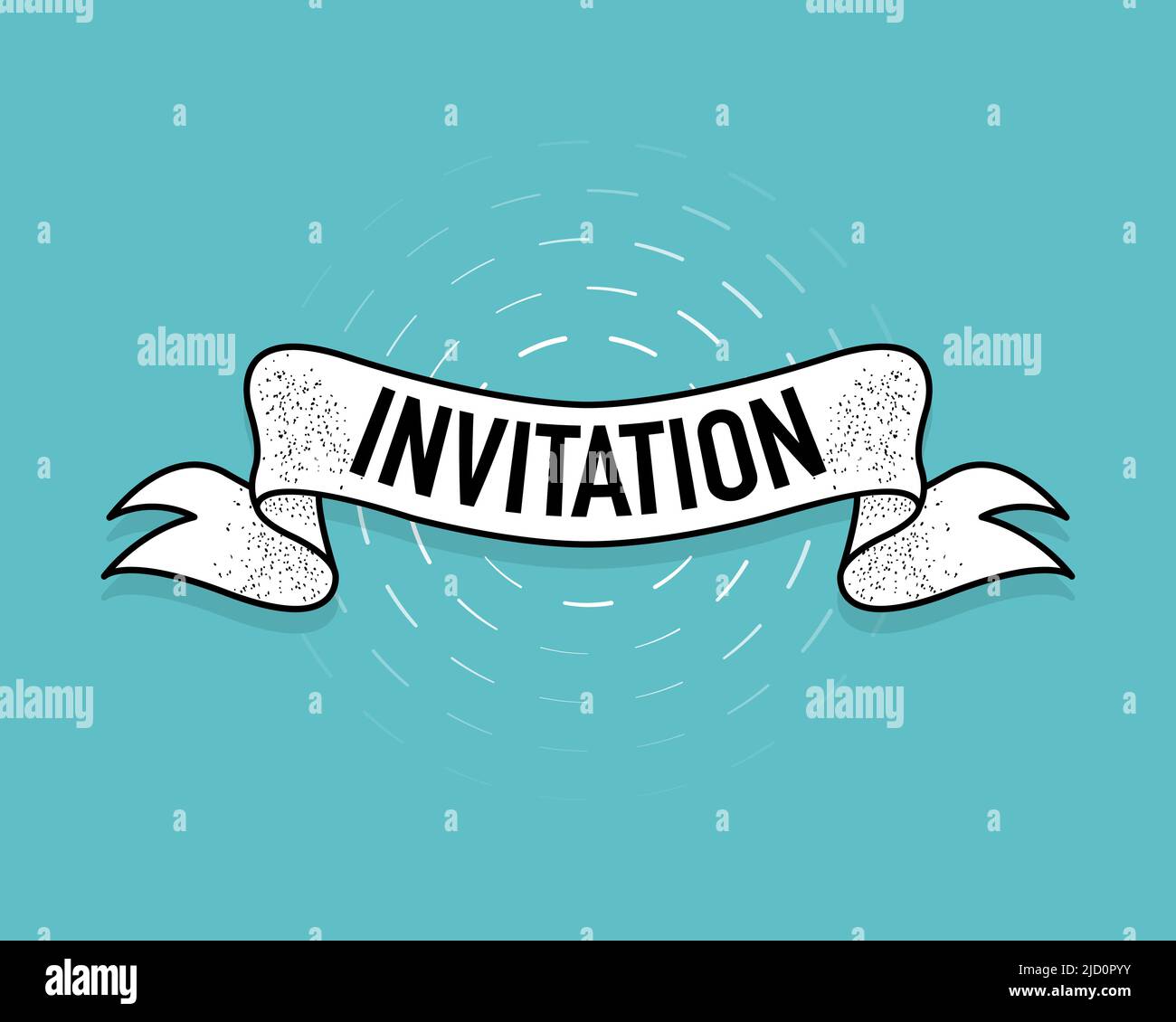 Vintage ribbon invitation. Discount banner design. Vector graphic. Sale