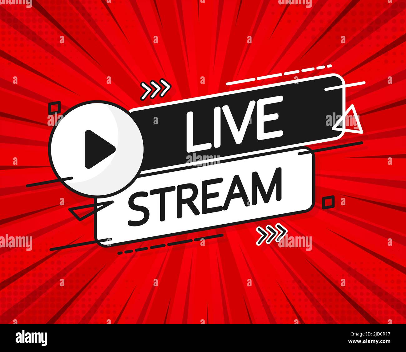 Live stream logo - red vector design element with play button for news ...