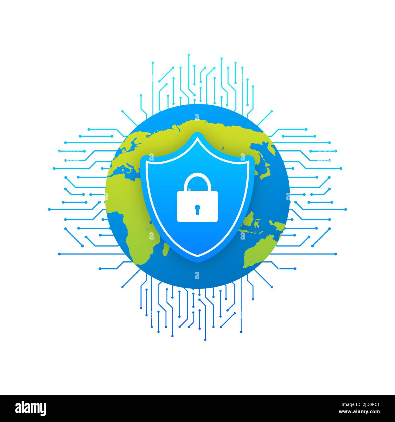 Abstract banner. Cyber security in 3d style. Communication technology