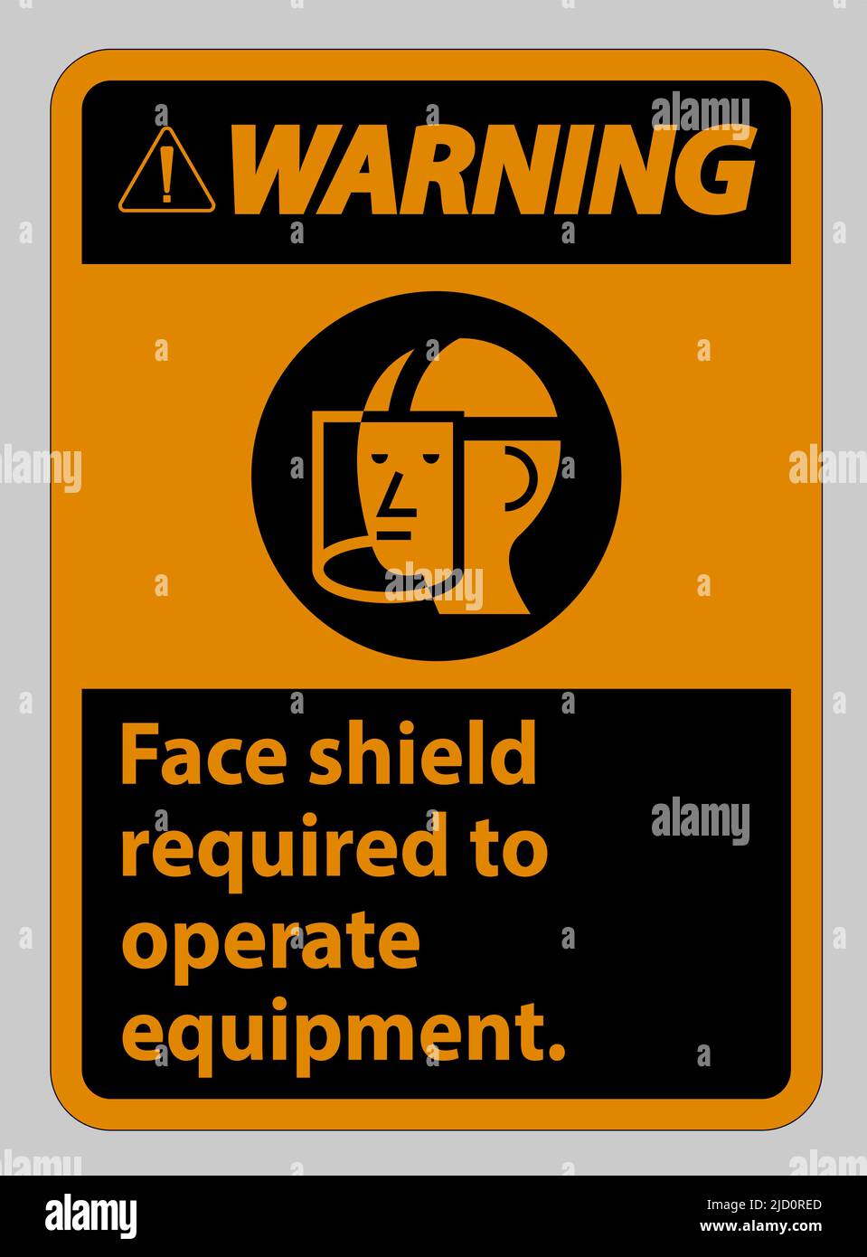 Warning Sign Face Shield Required to Operate Equipment Stock Vector