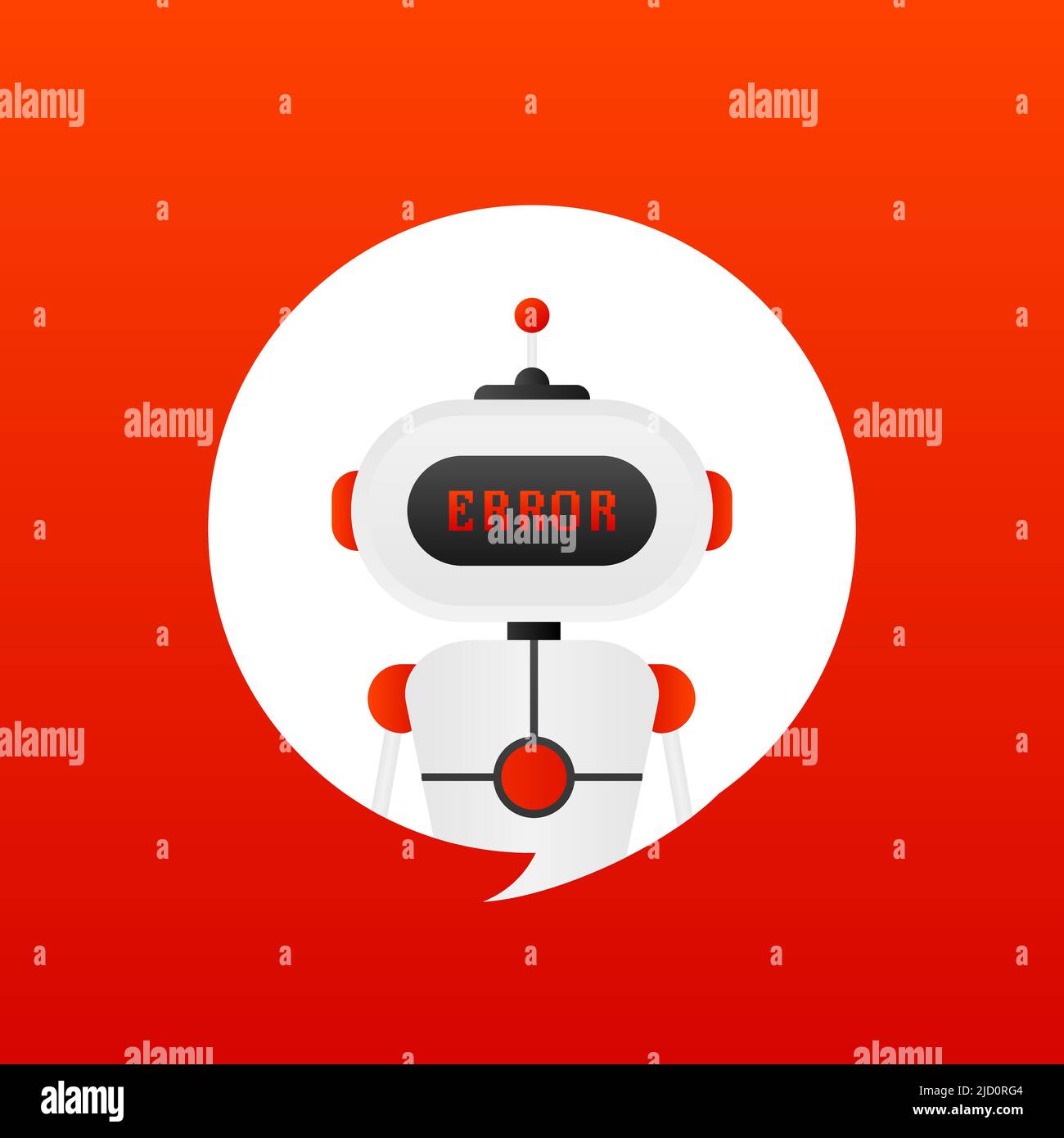 Error chatbot glyph icon. Silhouette symbol. Talkbot with error in speech bubble. Error bot. Artificial intelligence Stock Vector