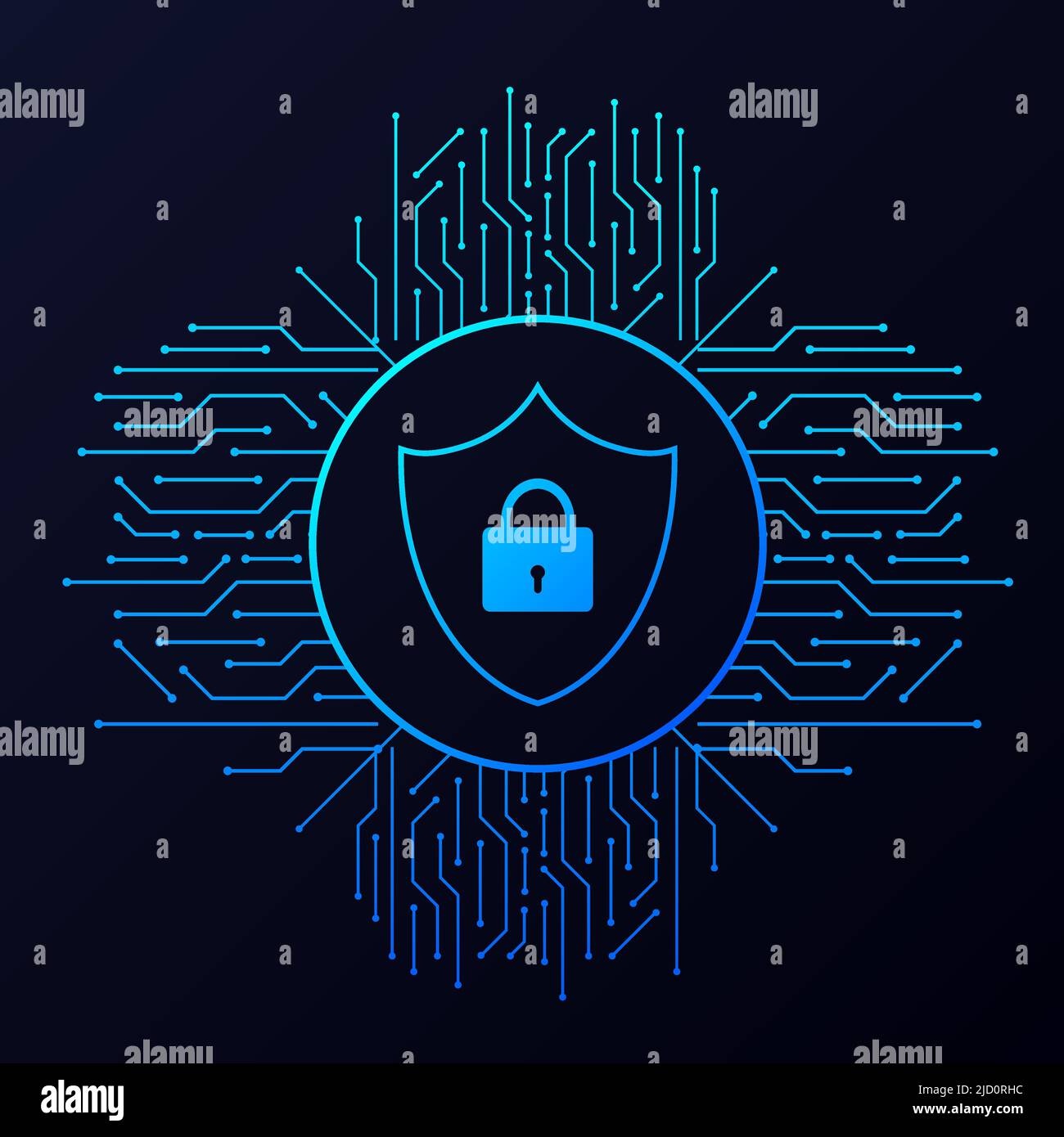 Abstract banner. Cyber security in 3d style. Communication technology