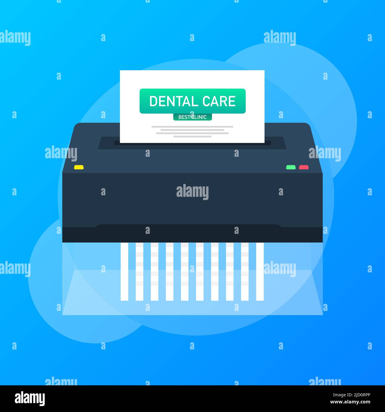 Dental care icon with shredder. Credit card icon. Vector design