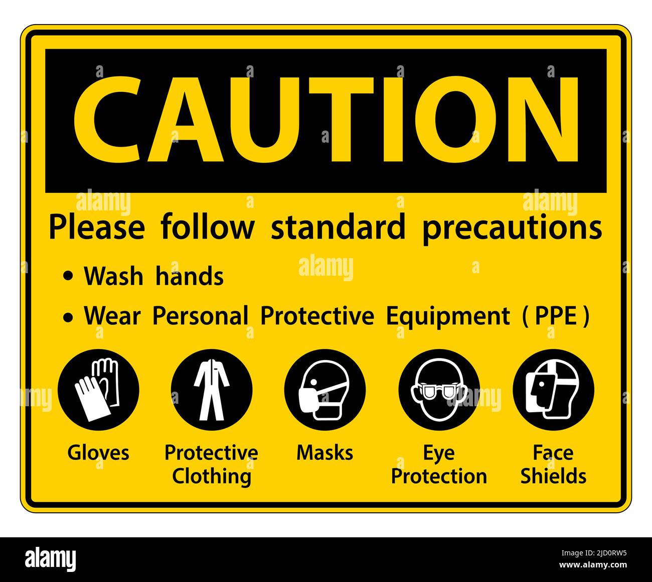 Caution Please follow standard precautions ,Wash hands,Wear Personal