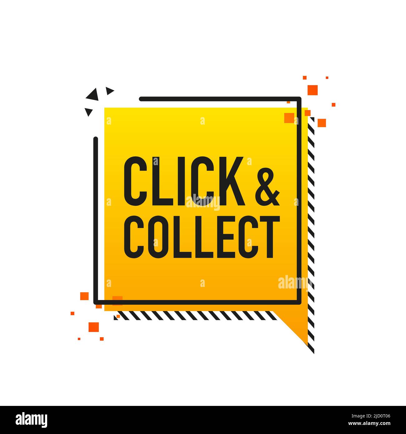 Click collect for marketing design. Vector illustration. Store label