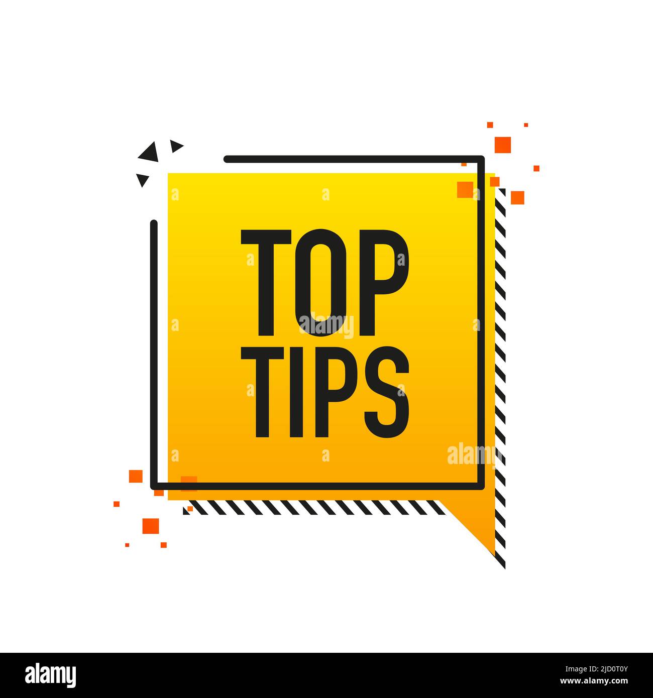 Top tips yellow banner in flat style on white background. Vector ...