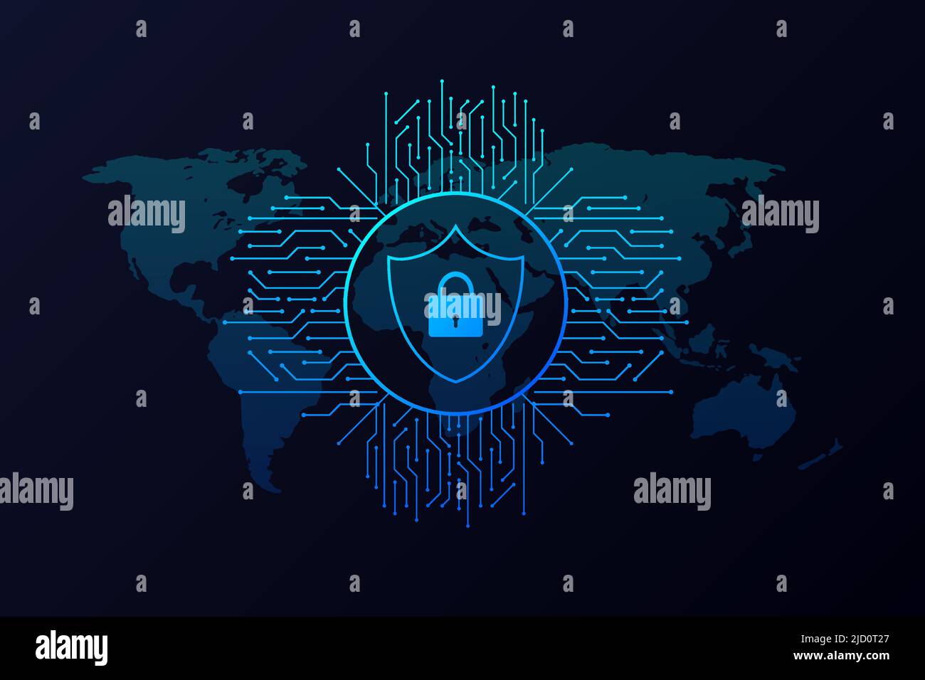 Abstract banner. Cyber security in 3d style. Communication technology