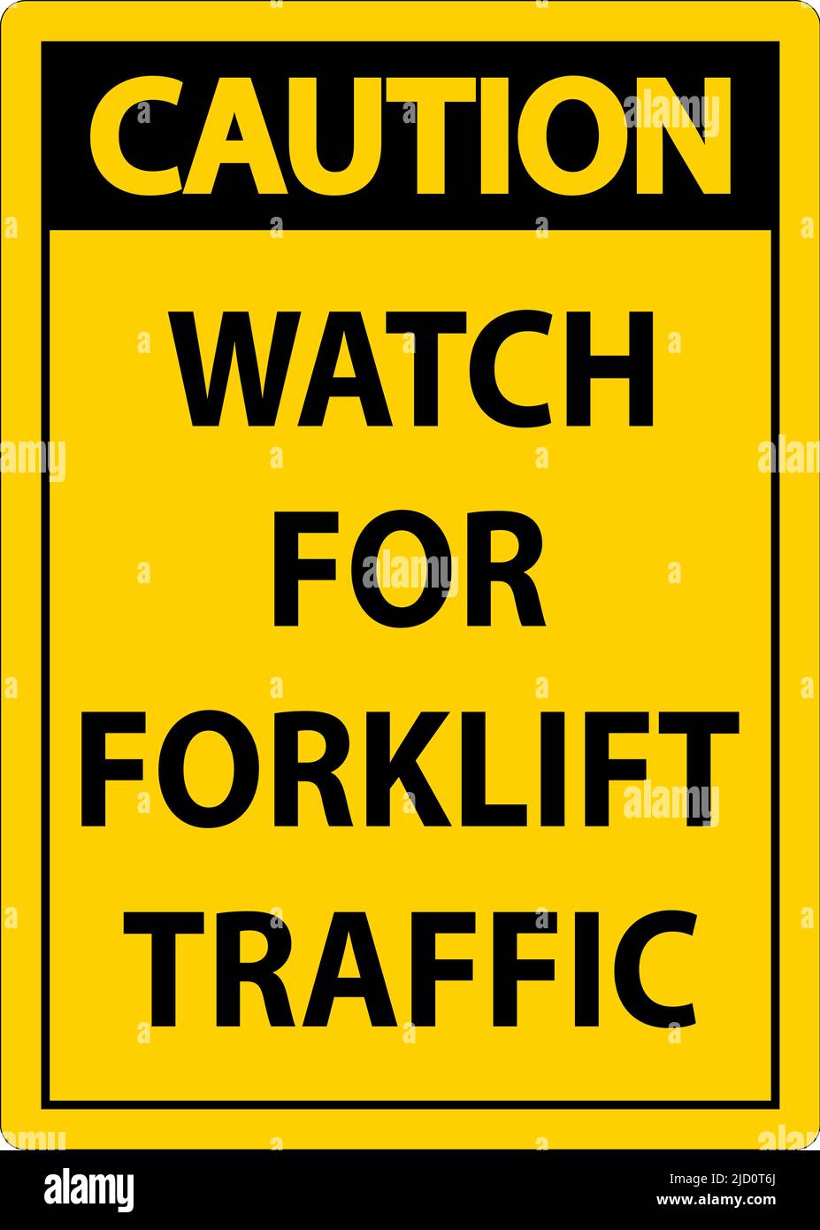 Caution Watch For Forklift Traffic Sign On White Background Stock ...