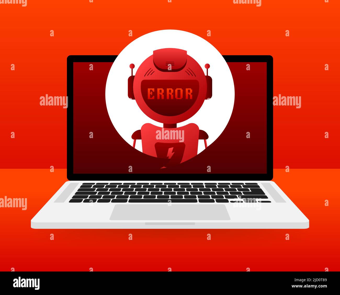 Error chatbot glyph icon. Silhouette symbol. Talkbot with error in speech bubble. Error bot. Artificial intelligence Stock Vector