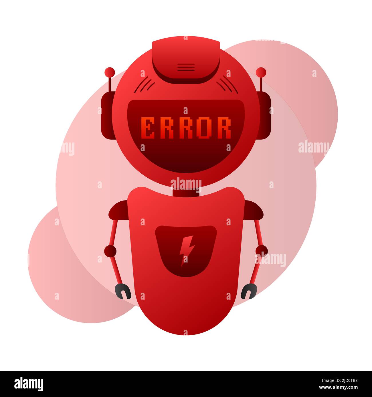 Error chatbot glyph icon. Silhouette symbol. Talkbot with error in speech bubble. Error bot. Artificial intelligence Stock Vector