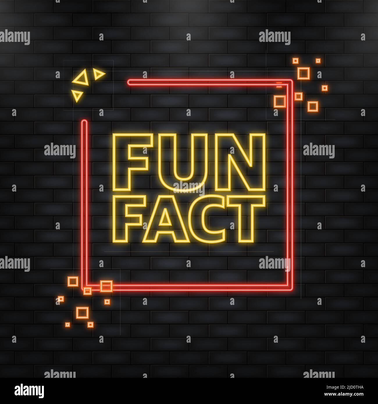 Megaphone with fun fact poster in flat style. Vector illustration Stock Vector