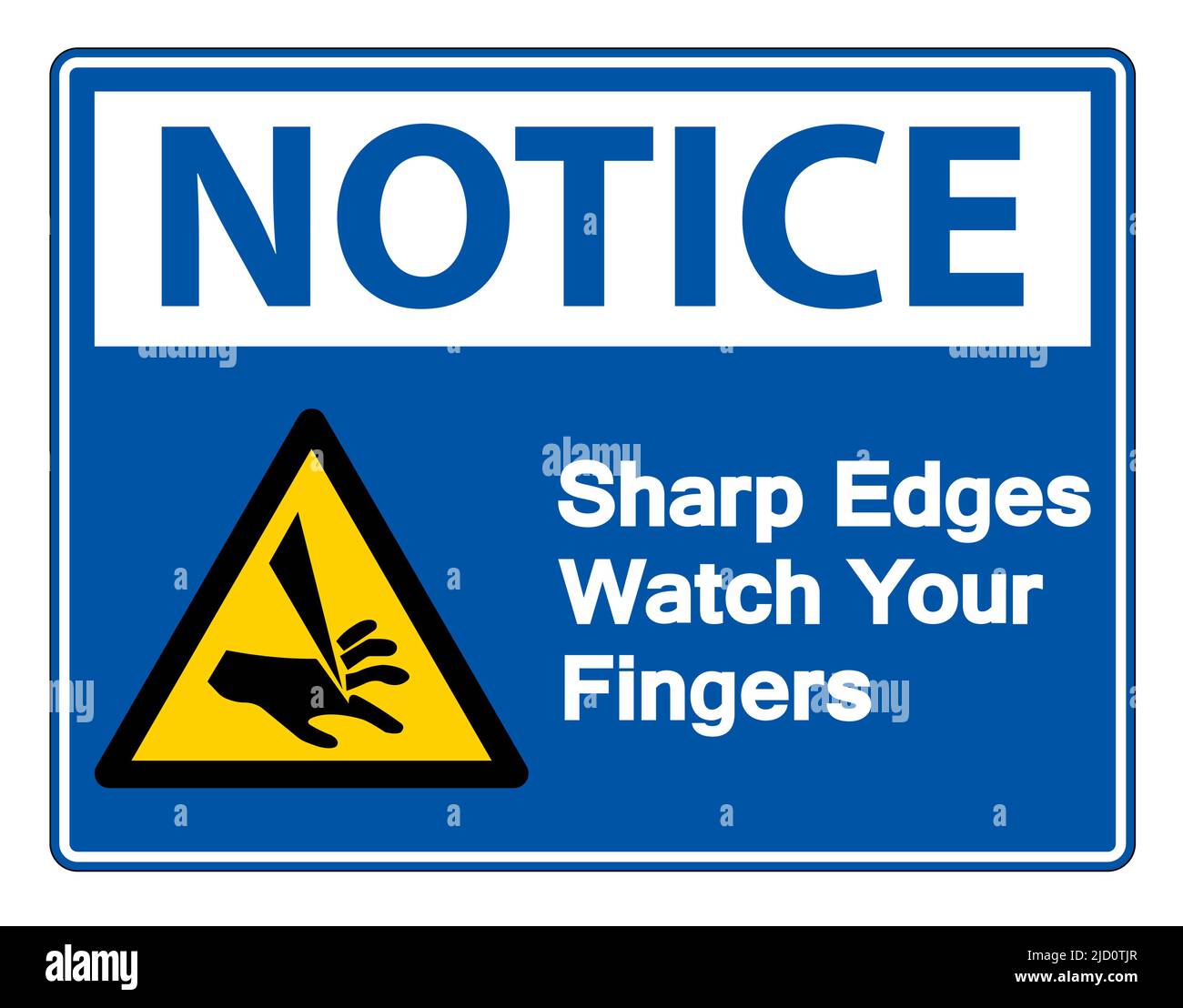 Notice Sharp Edges Watch Your Fingers Symbol Isolate On White