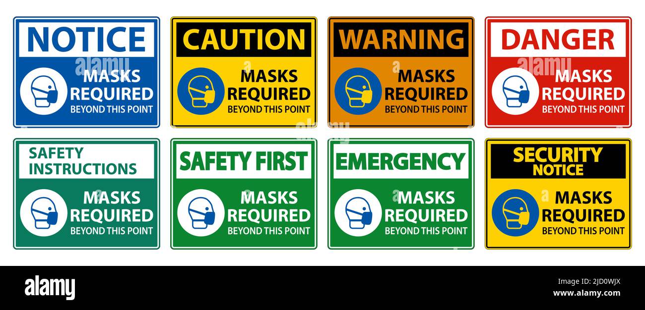 Masks Required Beyond This Point Sign Isolate On White Background ...