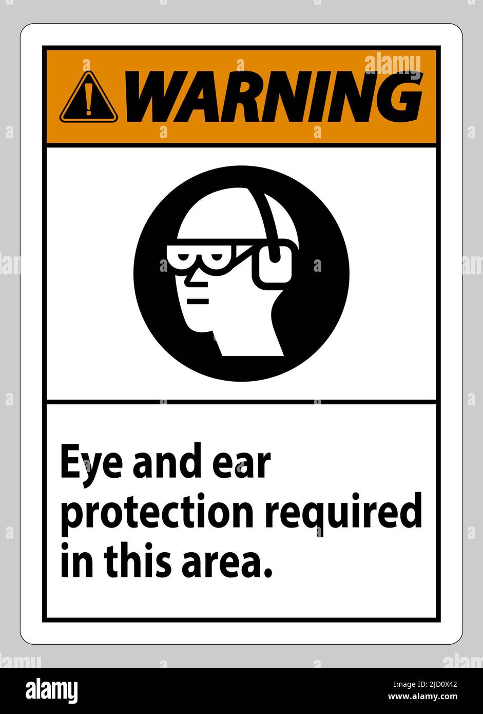 Warning Sign Eye And Ear Protection Required In This Area Stock Vector ...
