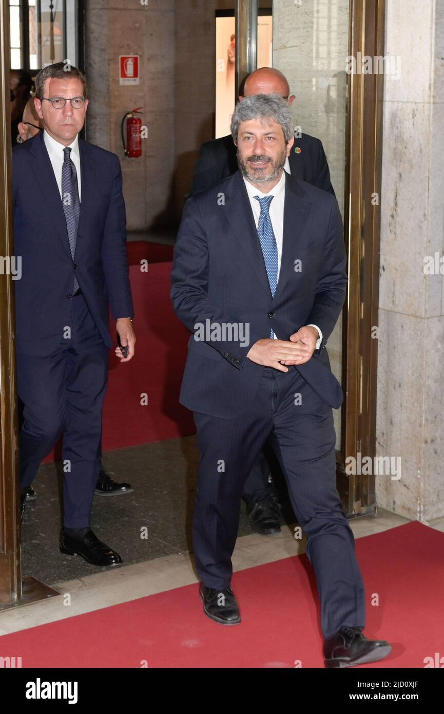 Rome, Italy. 16th June, 2022. President of the Cahmber of Deputies Roberto Fico attends the red carpet of the premiere of the movie Dante at the Auditorium della Conciliazione. Credit: SOPA Images Limited/Alamy Live News Stock Photo