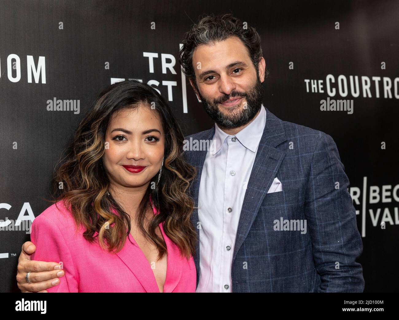 New York, NY - June 16, 2022: Kristin Villanueva and Arian Moayed