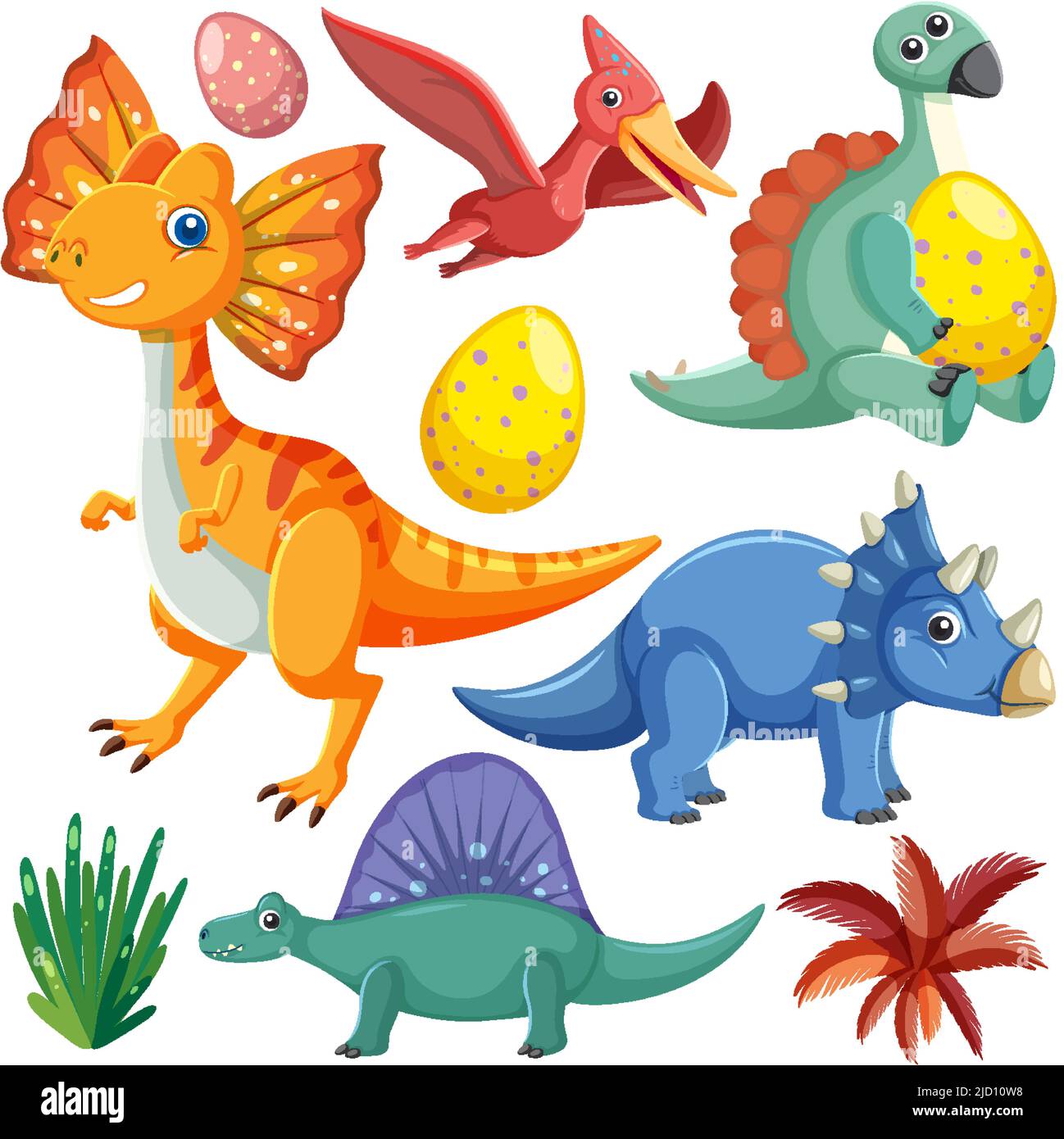 Cute dinosaur seamless pattern illustration Stock Vector Image & Art ...