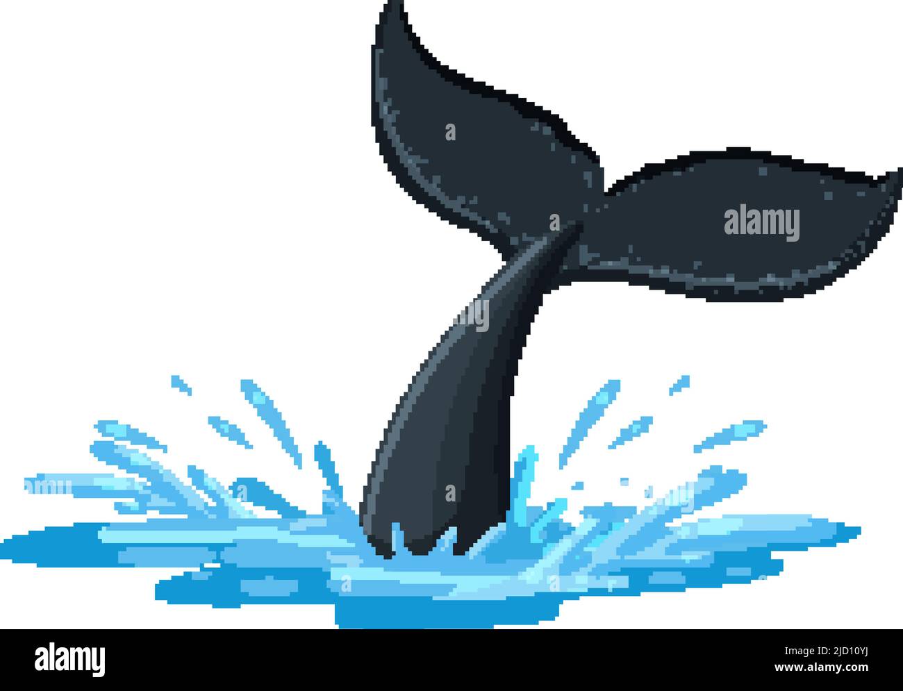A tail of humpback whale above the water illustration Stock Vector ...