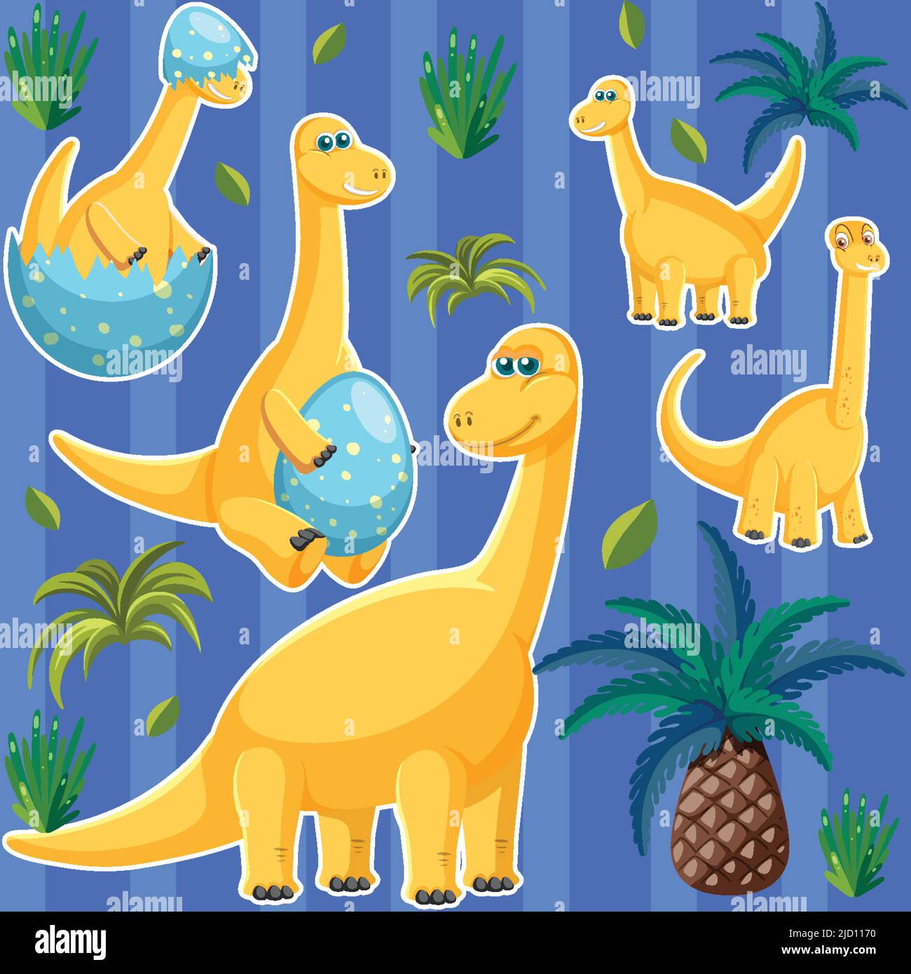 Cute dinosaur seamless pattern illustration Stock Vector Image & Art ...