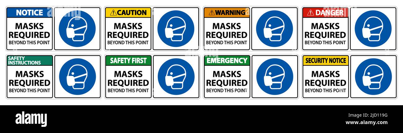 Masks Required Beyond This Point Sign Isolate On White Background ...