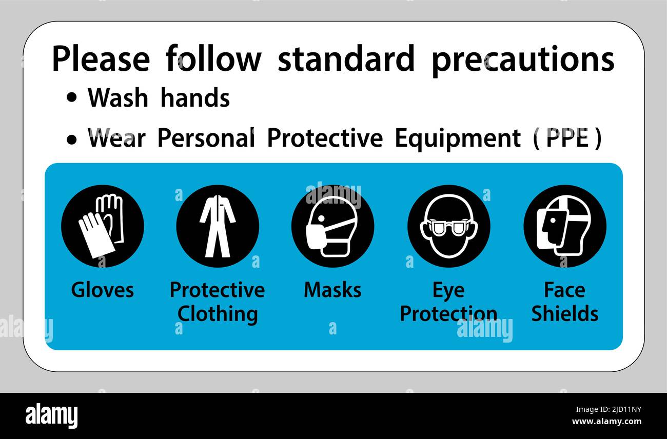 Please follow standard precautions ,Wash hands,Wear Personal Protective