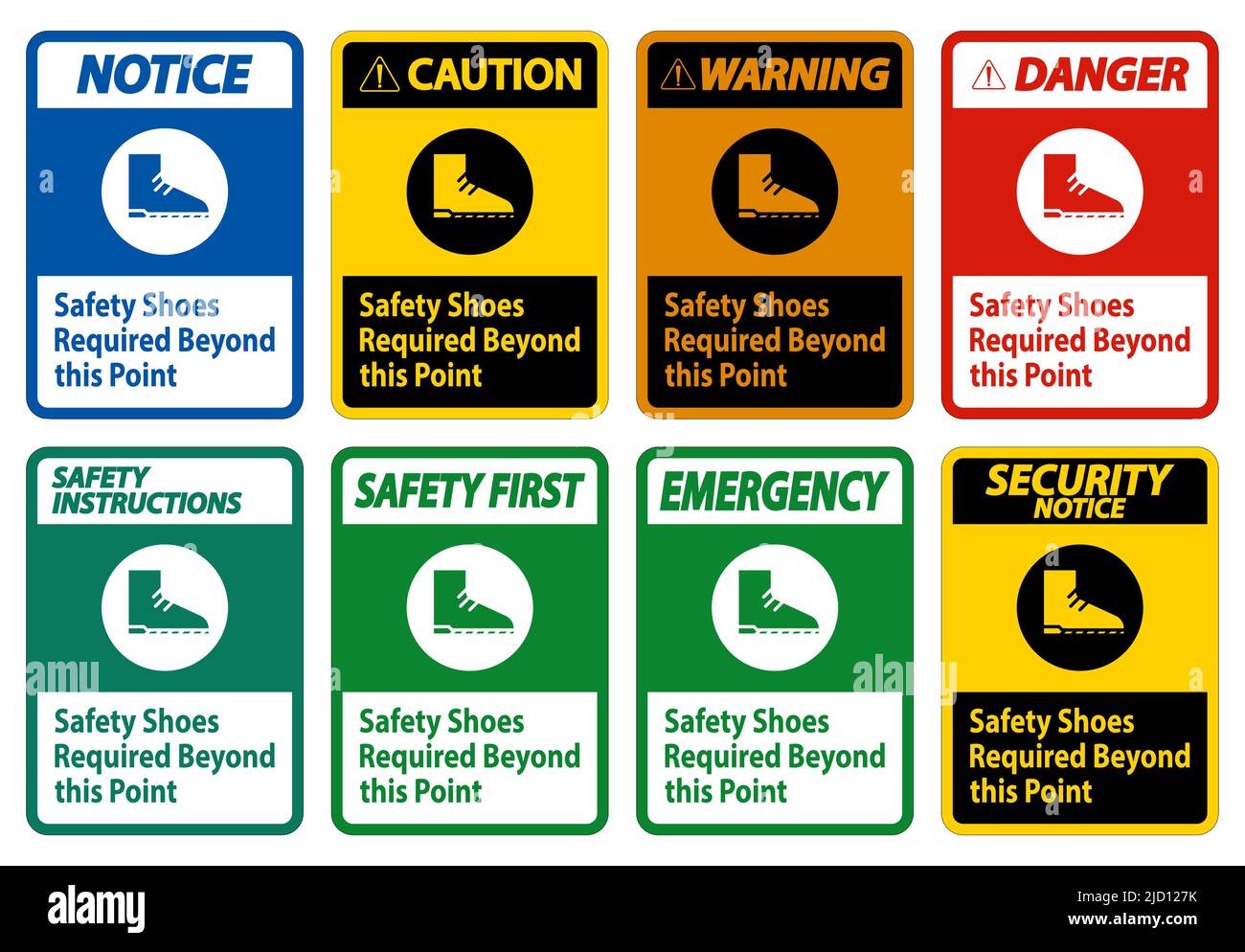 Safety Shoes Required Beyond This Point Stock Vector Image & Art - Alamy