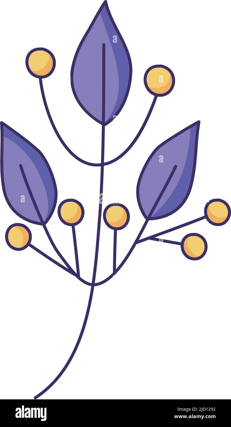branch with purple leafs icon Stock Vector Image & Art - Alamy