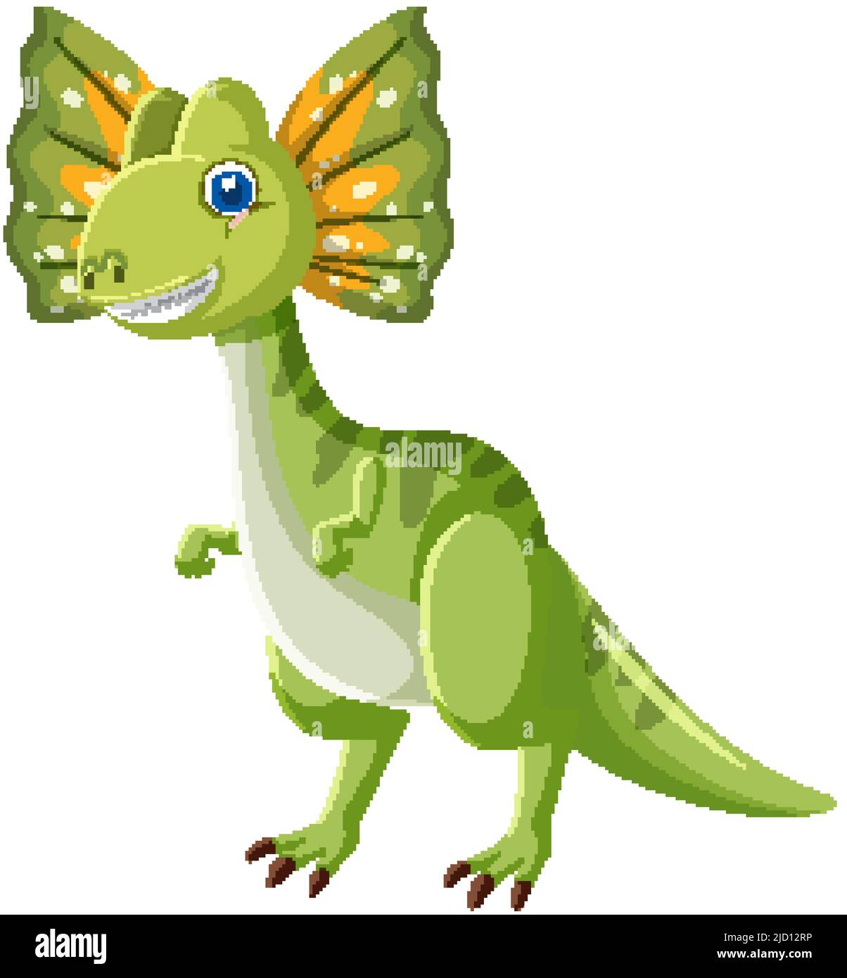 Vetor de personagem de dinossauro dilophosaurus de desenho animado