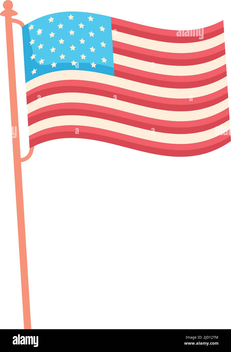 usa flag waving in pole Stock Vector Image & Art - Alamy