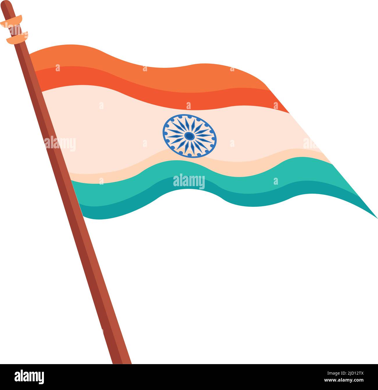 indian flag waving in pole Stock Vector Image & Art - Alamy