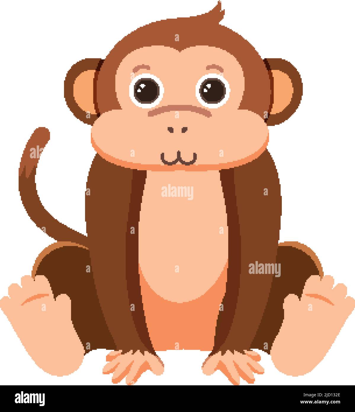 Cute monkey in flat style illustration Stock Vector Image & Art - Alamy