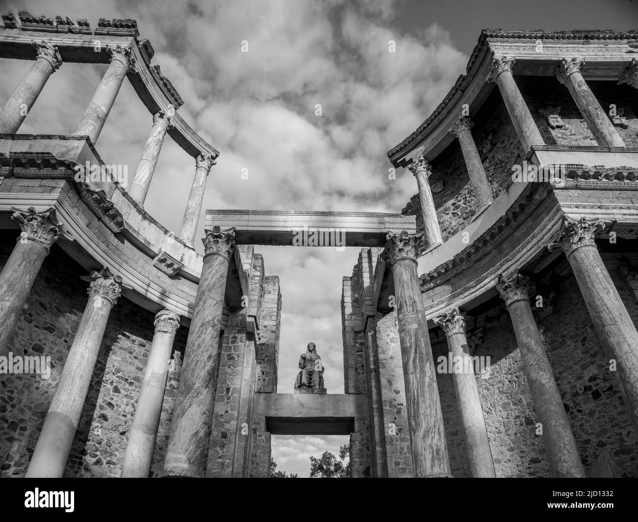 The Roman Theatre of Merida in Merida, Spain Stock Photo