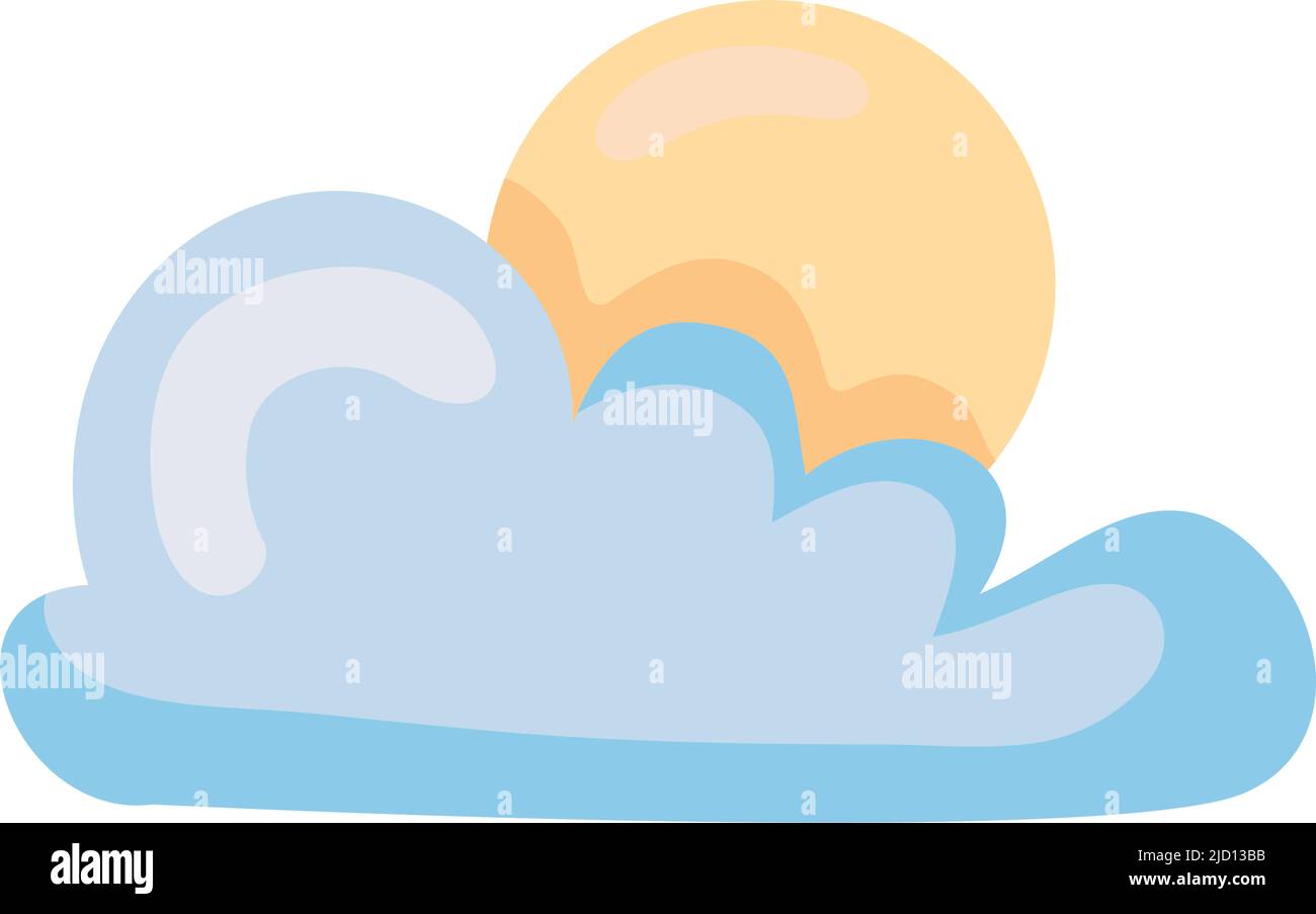 cloud and sun nature icon Stock Vector Image & Art - Alamy