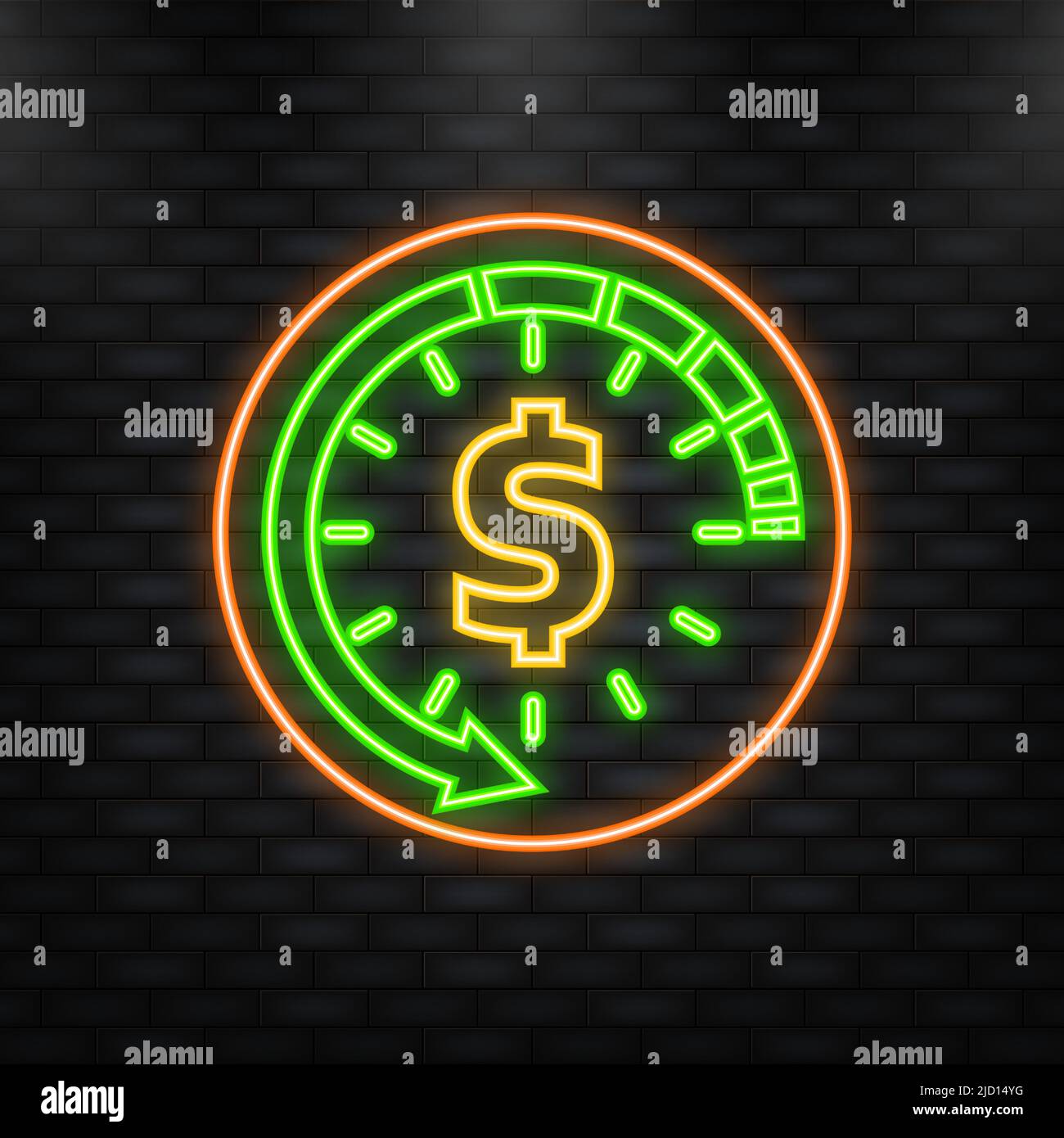 Neon Icon. Cashback concept logo. Cash back green banner on white