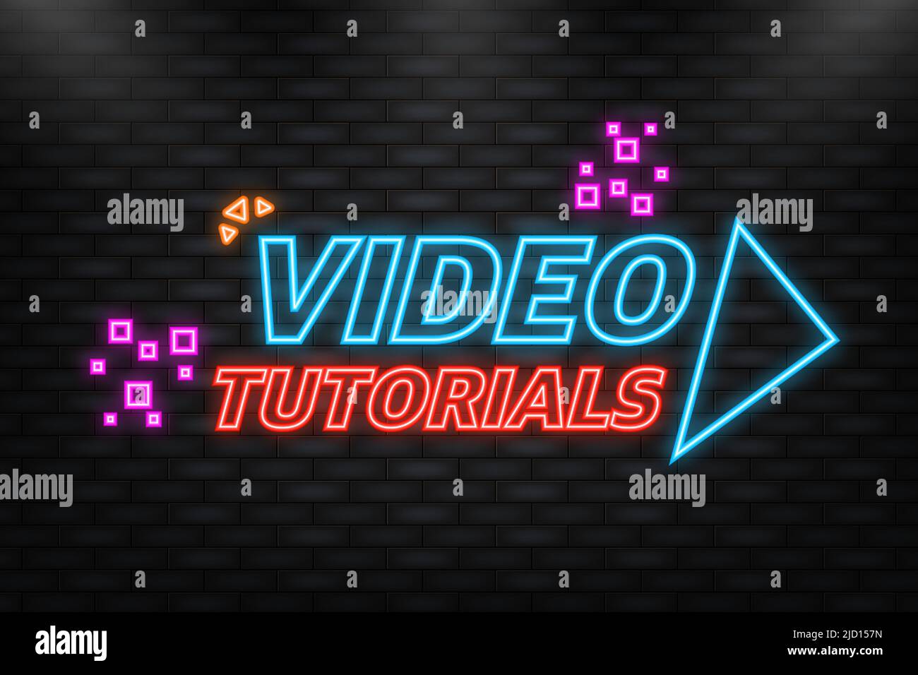 Neon icon video tutorial hi-res stock photography and images - Alamy
