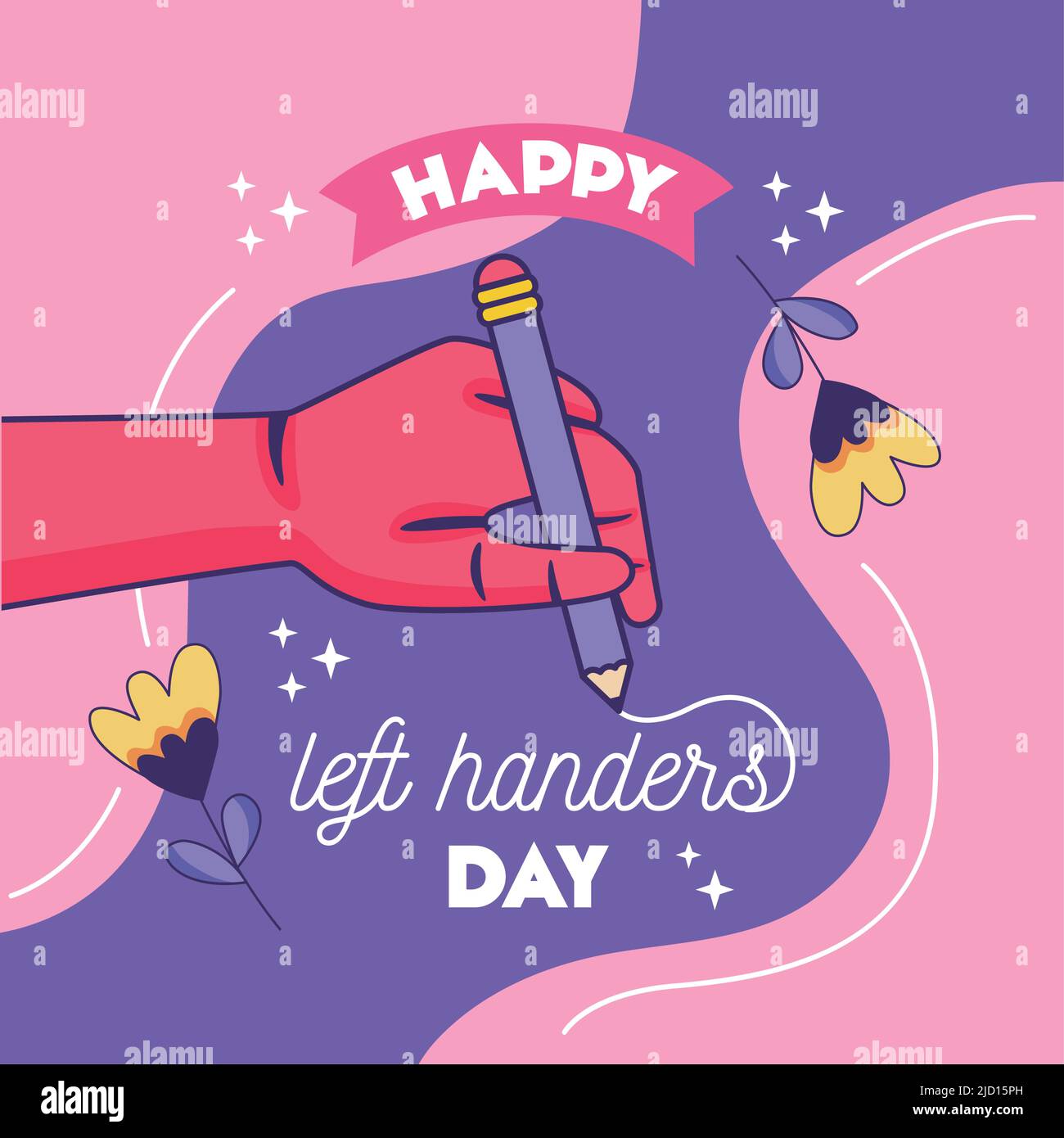 left handers day poster with hand Stock Vector Image & Art Alamy