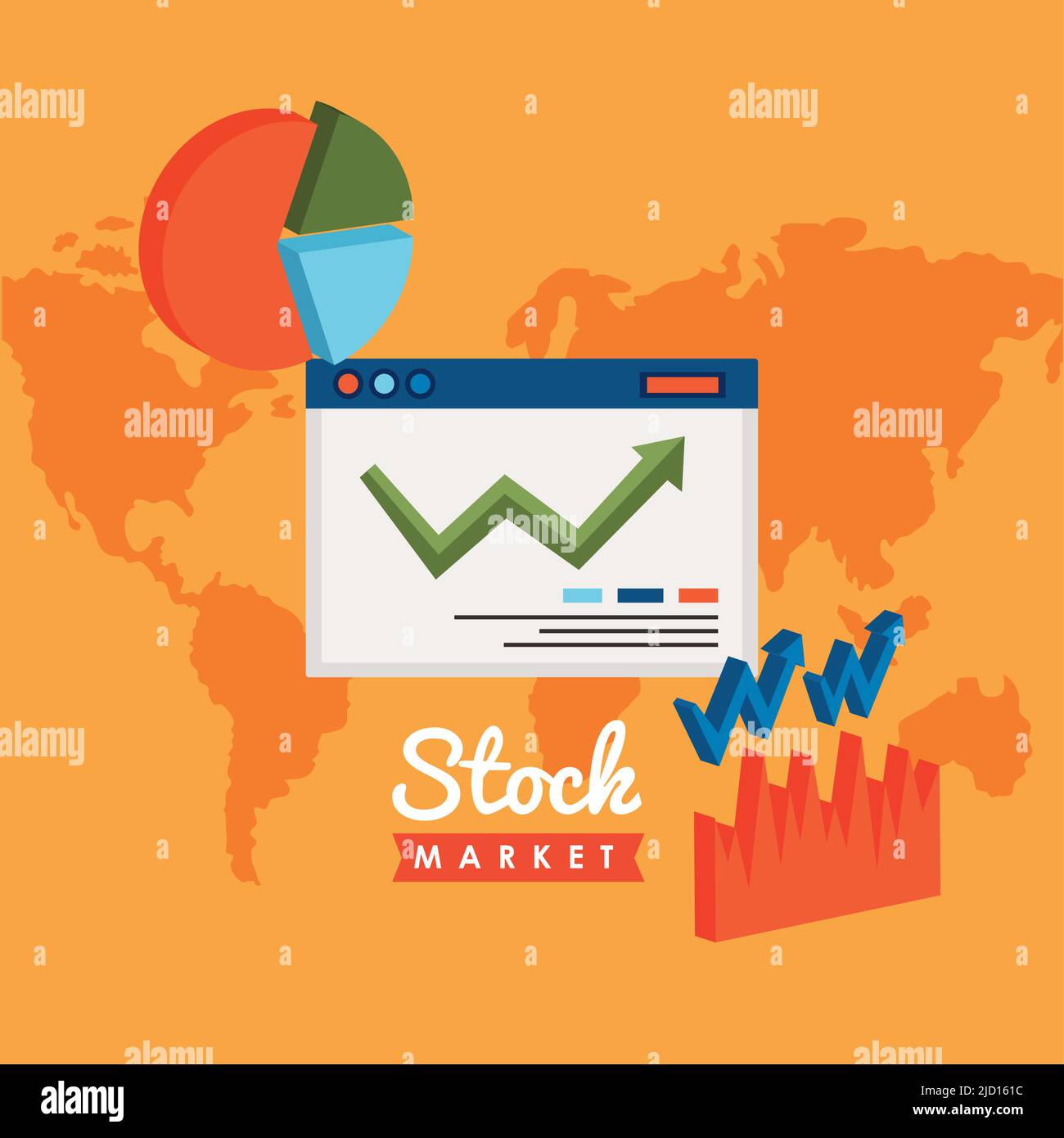 stock market lettering with webpage Stock Vector Image & Art - Alamy