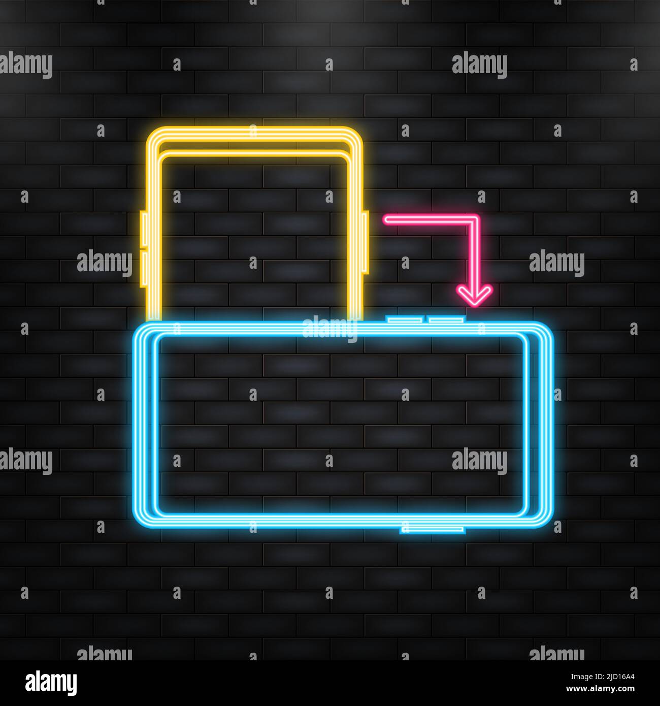 Neon Icon. Rotate smartphone in flat style on white background. Vector illustration Stock Vector